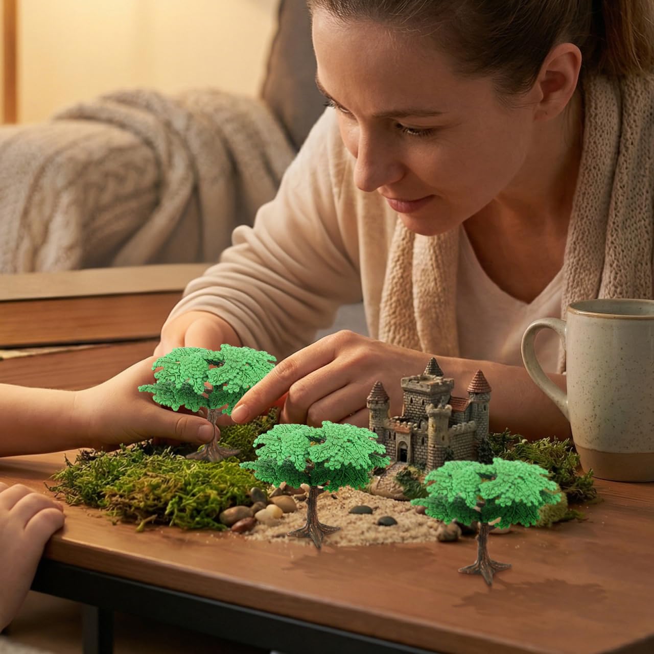 NUOBESTY Model Trees, 3pcs Mini Pine Tree Cypress Model Train Scenery Architecture Trees Fake Trees Model Diorama Tree for Landscape, Sand Table, Dollhouse Decor