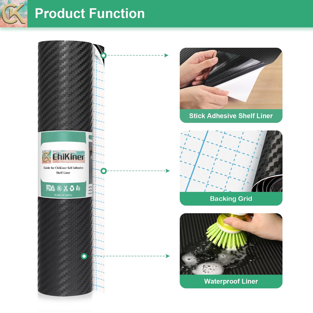 Self Adhesive Shelf Liner Kitchen Liner (4180.64 sq inches)