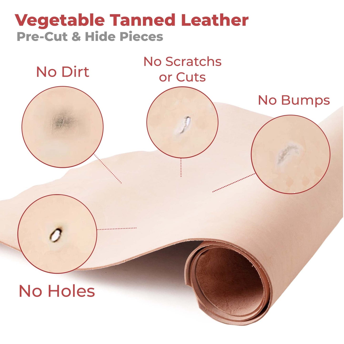 ELW 3-4 oz (1.2-1.6mm) Thickness Weight Pre-Cut 12"x24" Vegetable Tanned Leather Cowhide Grade AB Full Grain Leather for Tooling, Carving, Engraving, Molding, Embossing, Stamping, & Dyeing