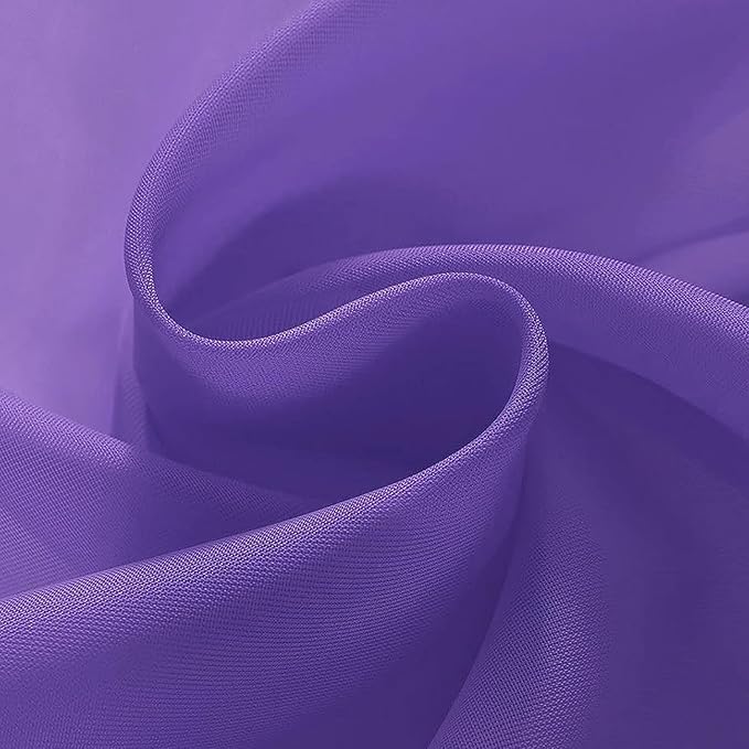 SpaceDresser Sheer Voile Window Treatment Rod Pocket Curtain Panels for Kitchen Bedroom Living Room Drapes Sunlight Filtering Privacy Semi Home Decor Assorted (Purple, 52 W x 108 L)