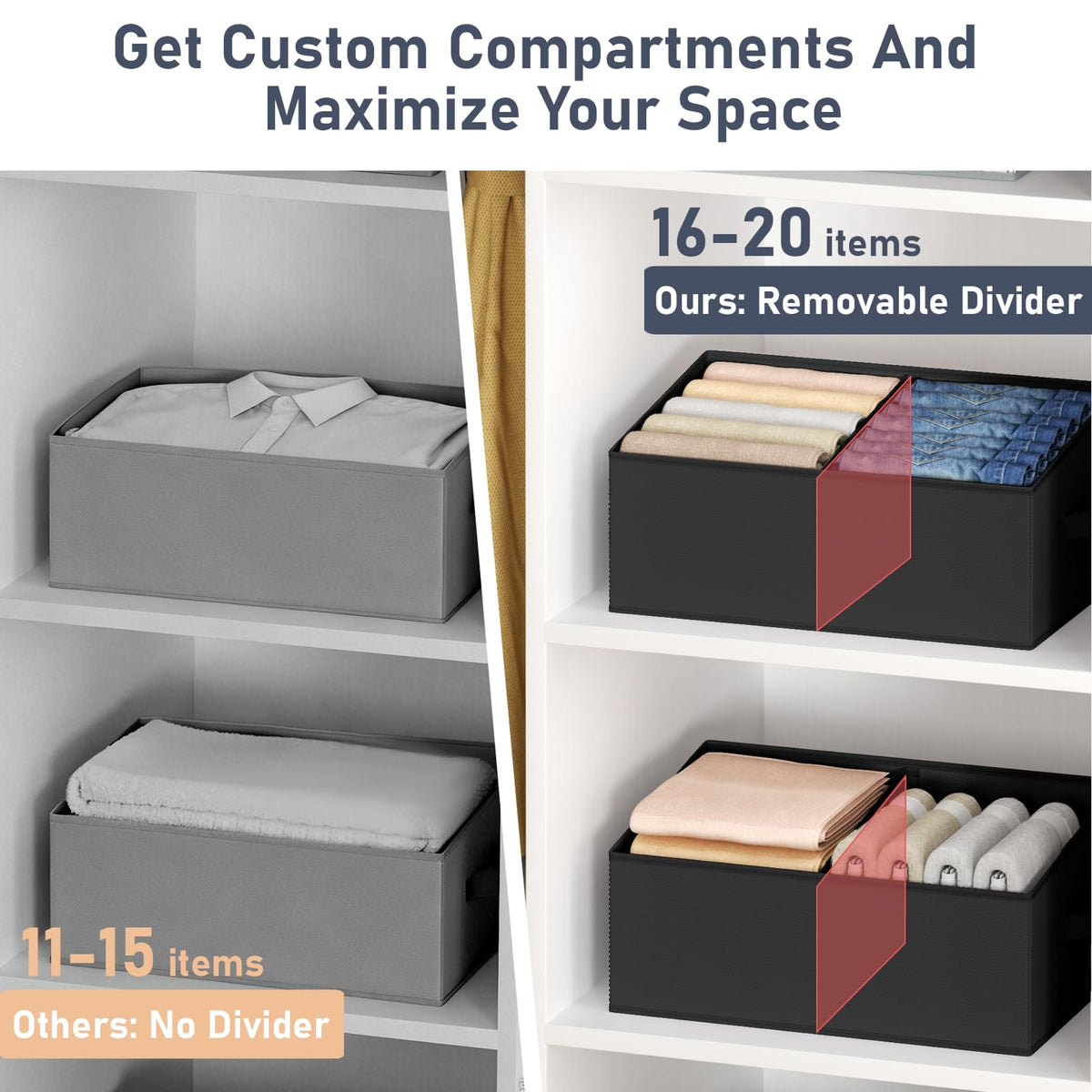 Trapezoid Storage Bins for clothes (5 Count)