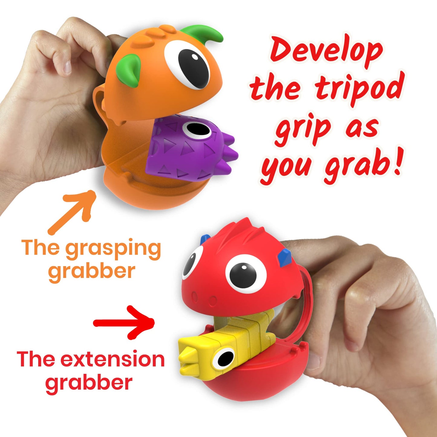 hand2mind Grab That Monster Fine Motor Activity Set, Occupational Therapy Toys, Pincer Grasp Fine Motor Skills Toys for Toddlers 3-4, Play Therapy Games for Kids, Preschool Learning Activities