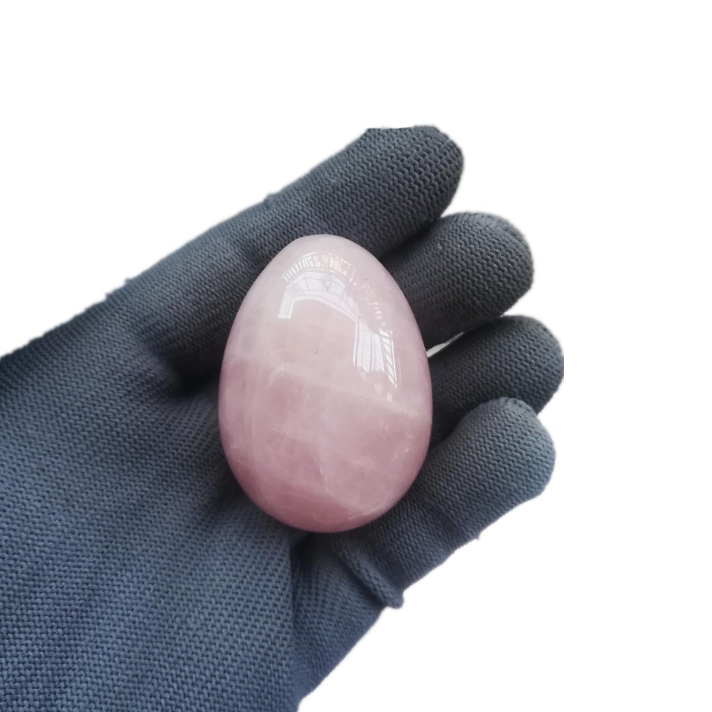 Sunshcat Natural Rose Quartz Egg Shaped Meditation Chakra and Home Decor Balance Crystals and Healing Stones Statue Set,35 * 50mm Easter and Thanksgiving Gift,with Wooden Bracket