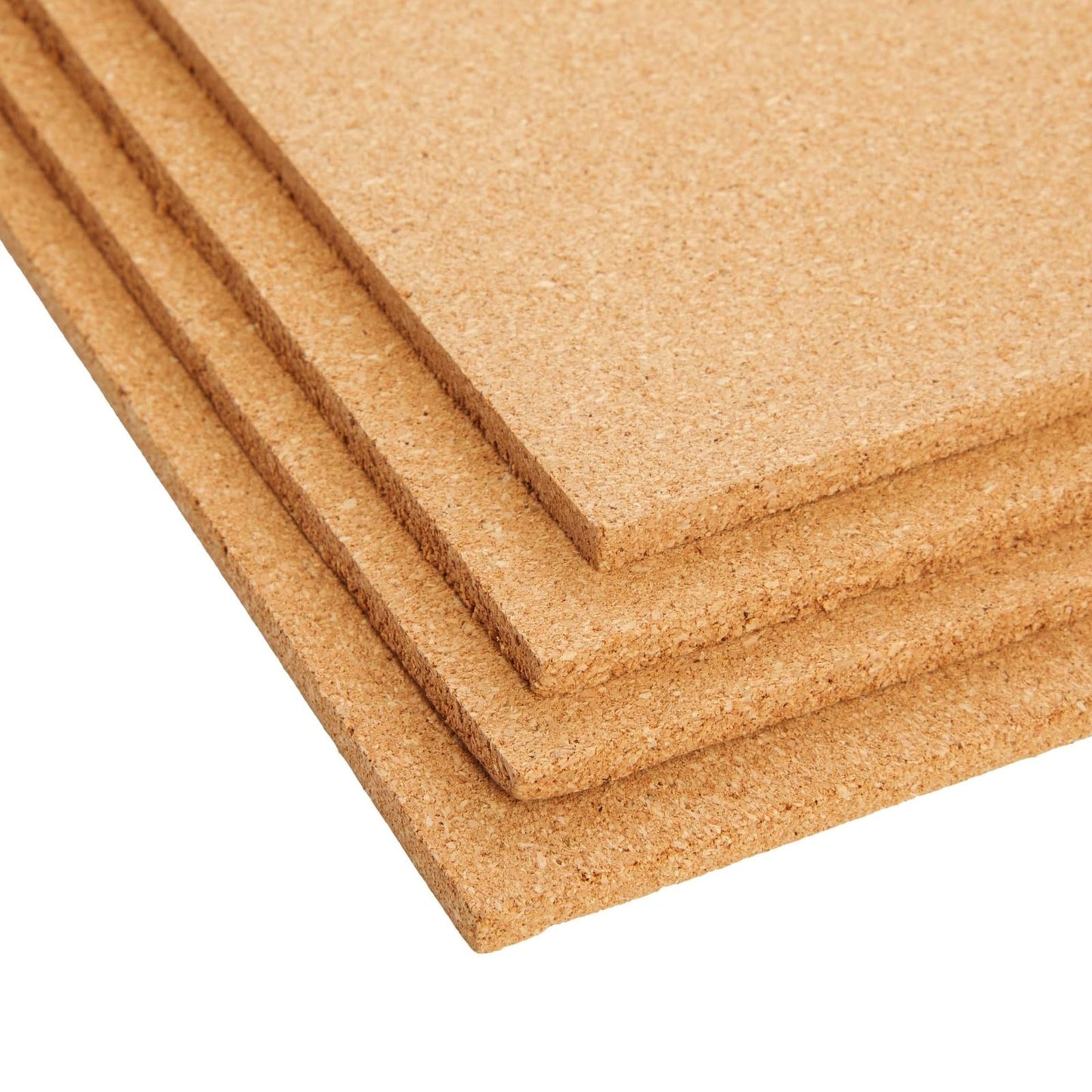 Juvale Cork Board Tiles - 12 x 12 in, 1/4 in Thick, 4-Pack Brown Square - Corkboard for Office & Bulletin Boards for Walls - Crafts, Coasters & Trivets