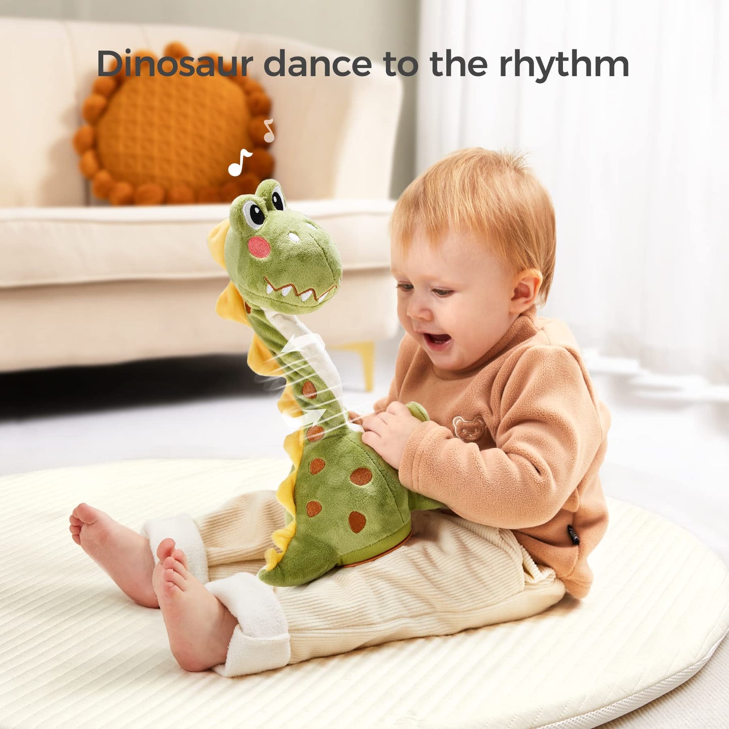 TUMAMA Dinosaur Dancing Interactive Baby Toy, Mimicking Twisted Electronic Soft Plush Toy with Talking Recording Repeat Talking, Talking Dinosaur Toys for Girls and Boys