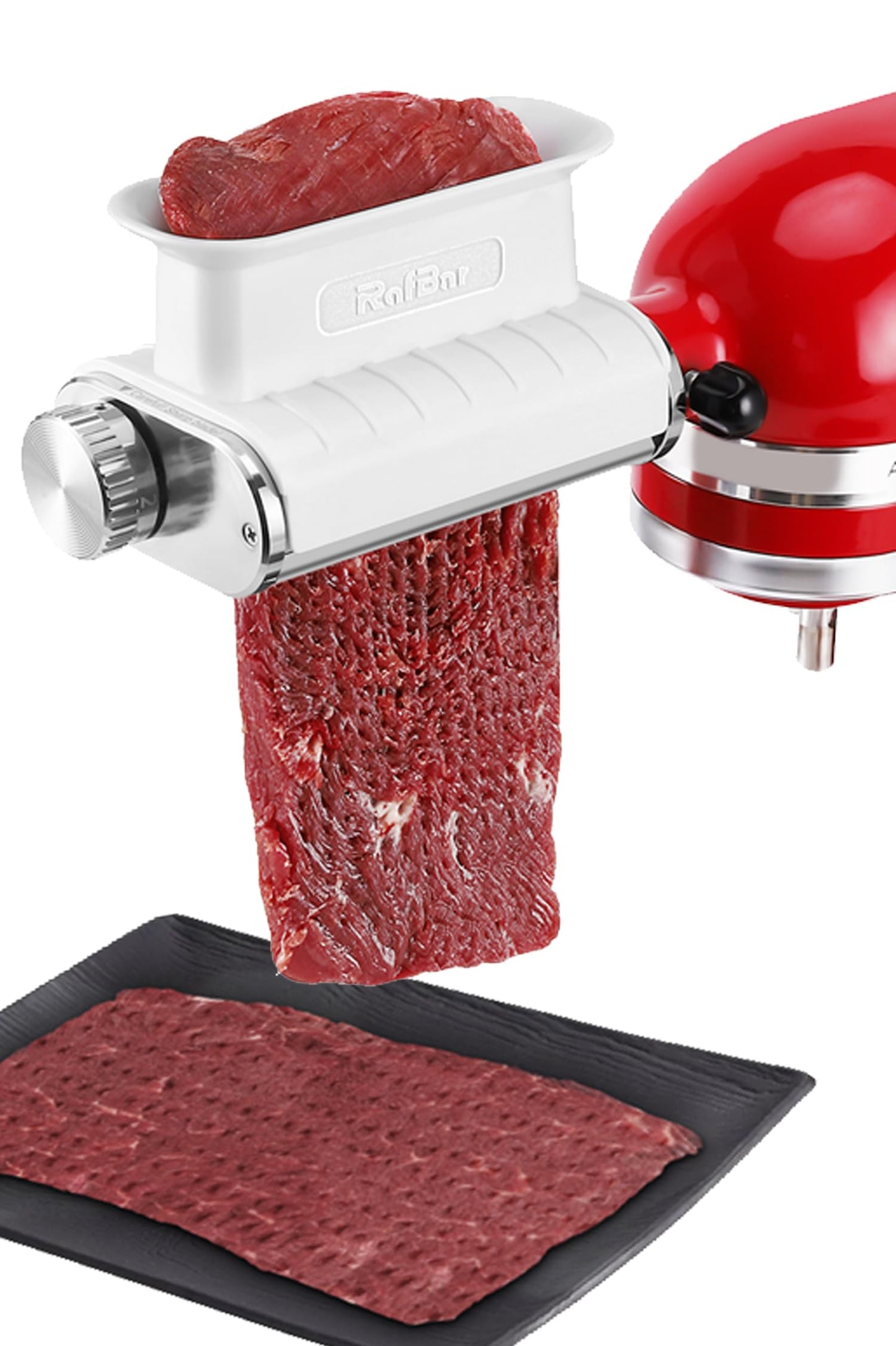 Meat Tenderizer Attachment for KitchenAid Stand Mixer, Adjustable Meat Tenderizer Machine for Beef Pork Steak, Tenderizer Tool with 3 Thickness Settings, Dishwasher Safe