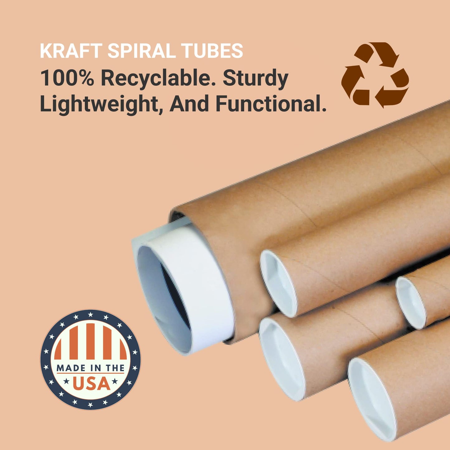 Aviditi BOX USA BOX USA Mailing Tubes, 3" W x 16" H, 24-Pack - Round Corrugated Tubes for Mailing and Storage of Blueprints, Artwork, Crafts, Posters, Long Art Holder