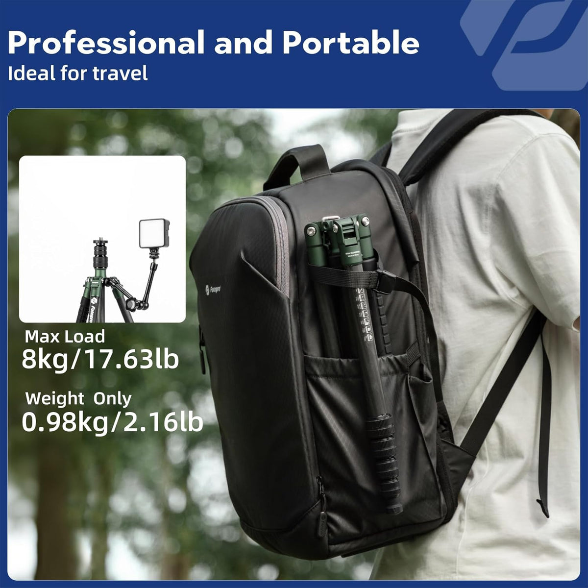 Fotopro Mini Tripod Desktop Aluminum Alloy 20 Inch with 360 Ball Head 1/4 inches Quick Release Plate Portable Tabletop Mini Tripod for Camera DSLR Video Camcorder Photography with Bag Load up to 11lbs
