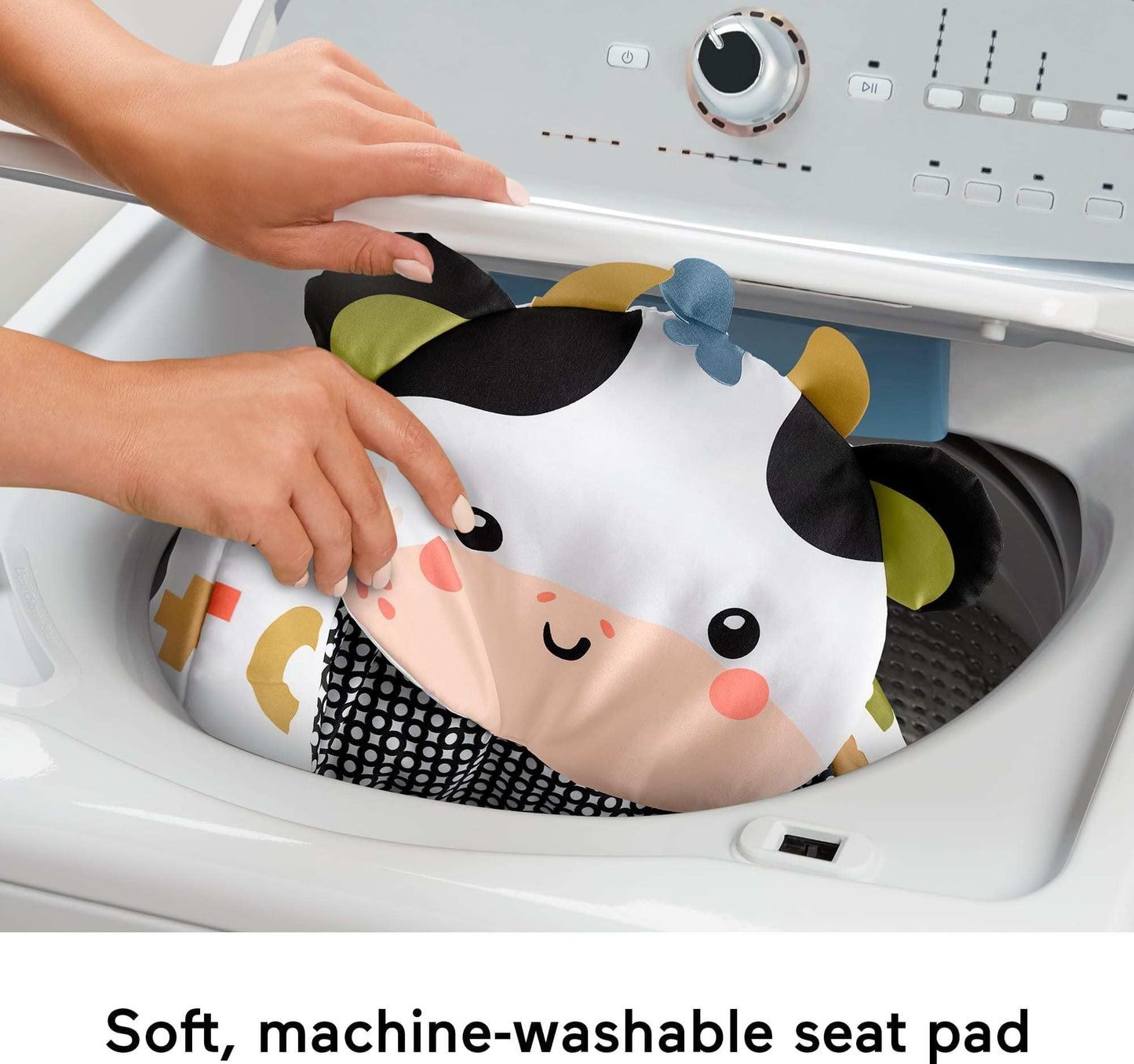 Fisher-Price Portable Baby Chair, Cute Cow Sit-Me-Up Floor Seat with BPA-Free Teether & Clacker Newborn Developmental Toys