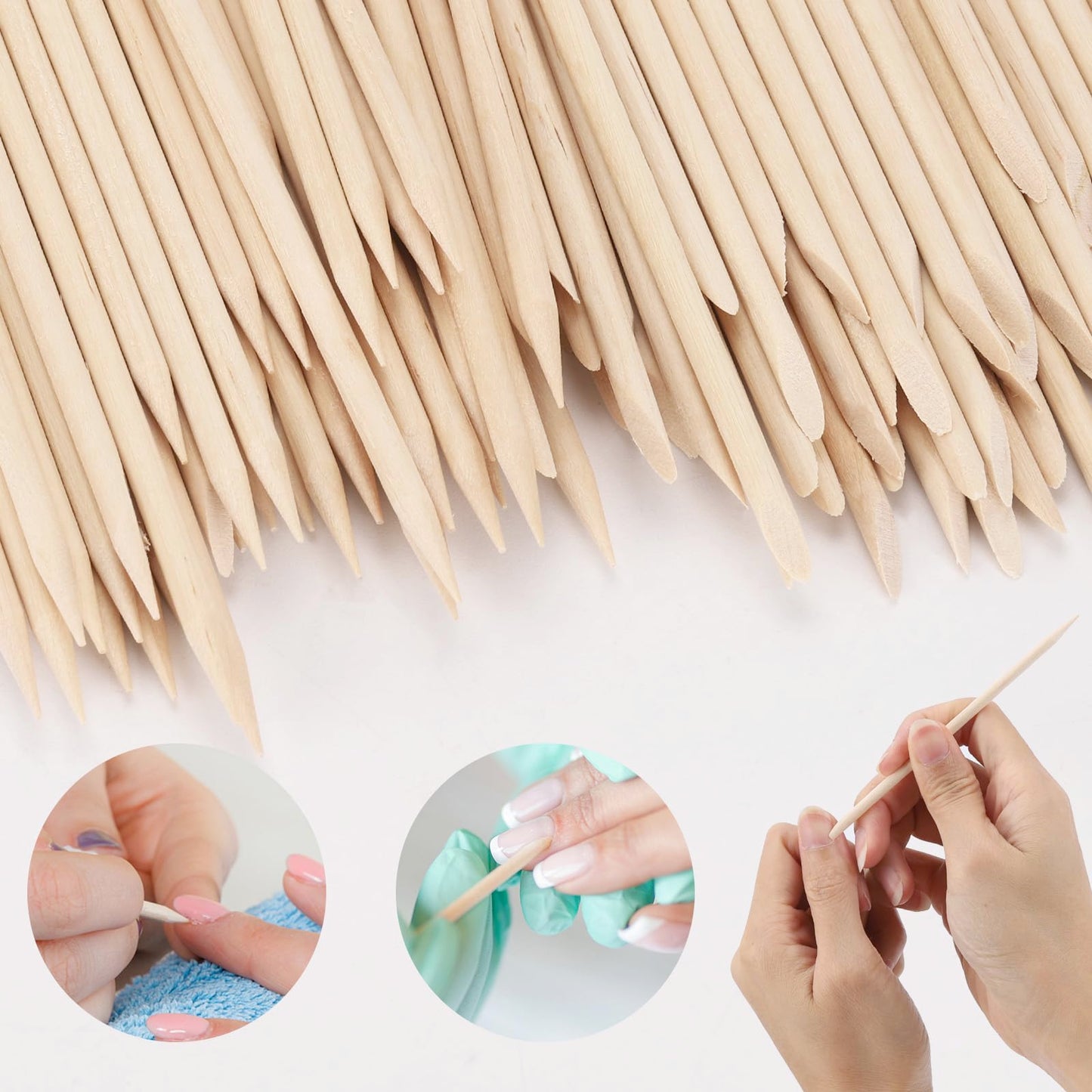 277Pcs Toe Separators Set- Nail Spa Party Tools, Mini Nail Files Buffers Block, Orange Nail Sticks Pedicure Wood Cuticle Pushers
