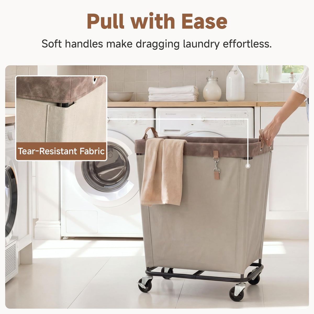 210L Laundry Basket with Wheels