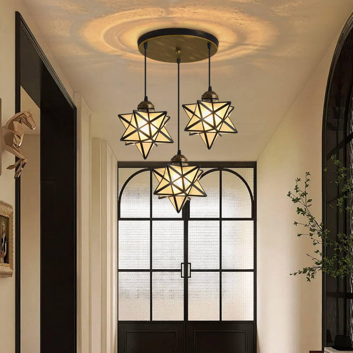 Frosted White Glass Chandelier for Dining Room Pendant Lights for Kitchen Island Light Fixture Modern Farmhouse Chandeliers with Warm Light Oiled Bronze