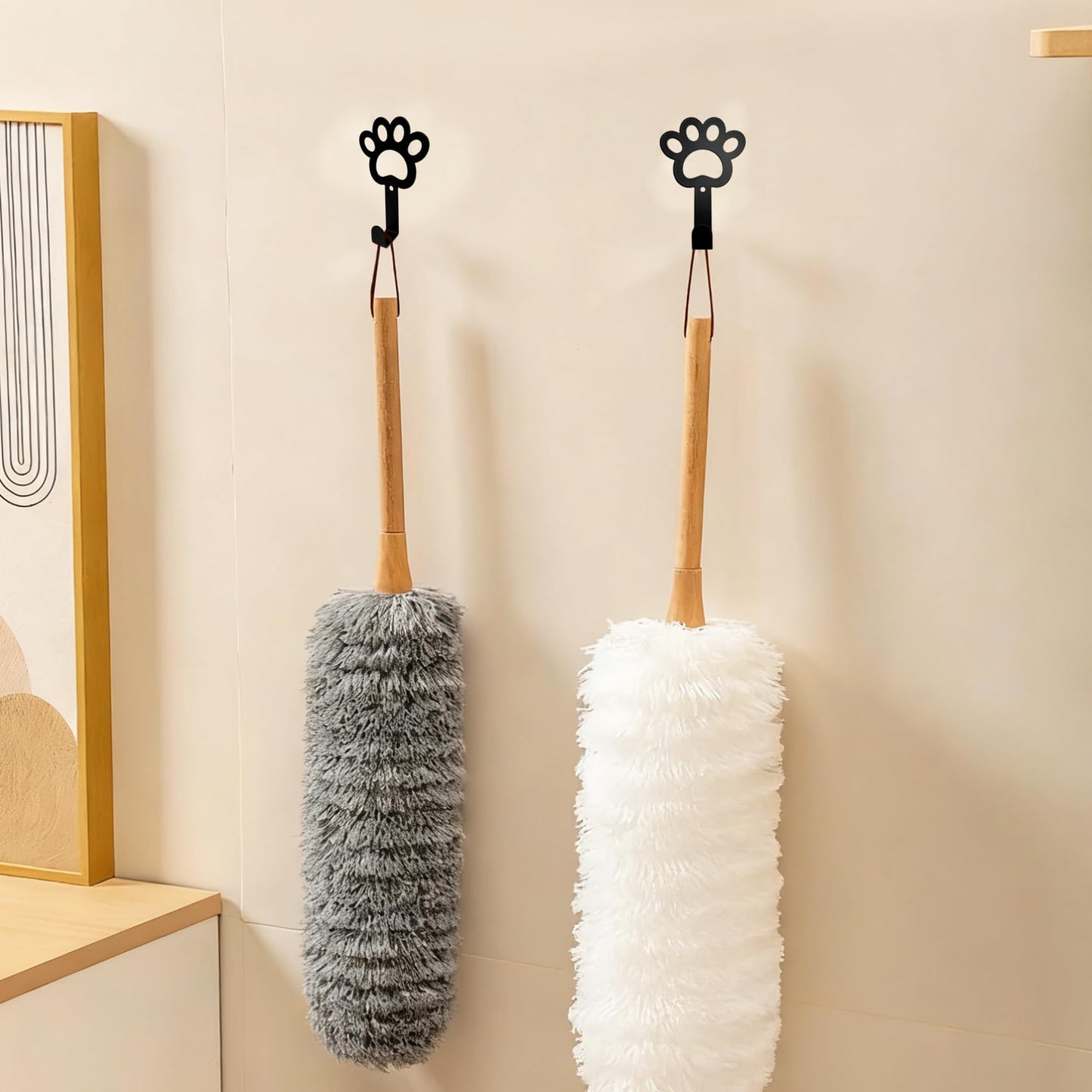 FoyaHome 4Pcs Dog Hooks for Wall, Cute Paw Key Hook Wall Mount, Organizer Hook, Pet Hook, Great Gift for Dog Lovers, for Entryway Hallway Kitche Office Bedroom, Living Room