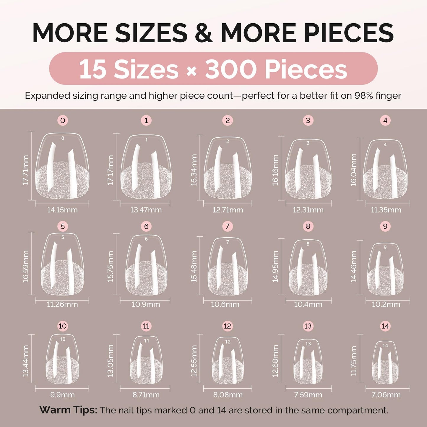 MelodySusie Extra Short Ballerina X Nail Tips with Nail Stand for Press Ons