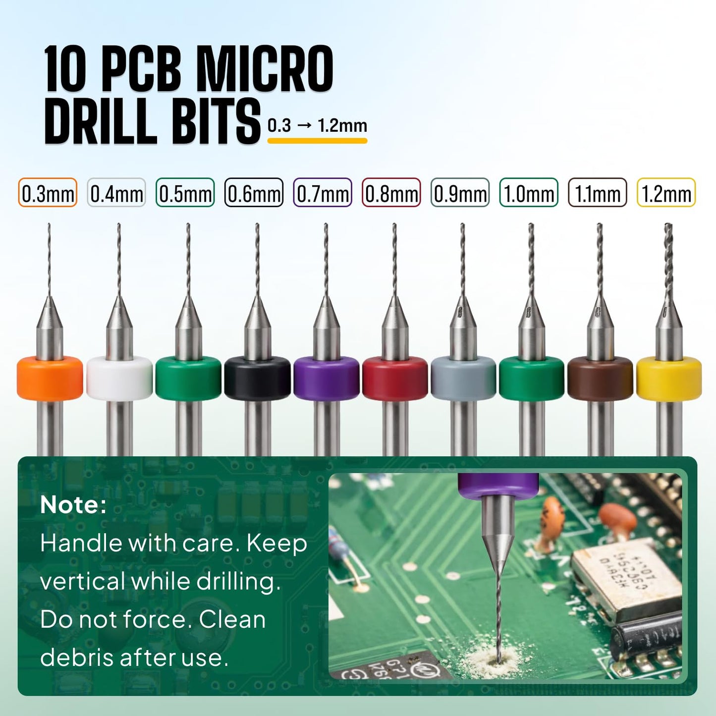 Micro Drill Bits Set with Pin Vise | Small Hand Drill - Pin Vise Hand Drill Manual, PCB Mini Bits for Resin Beads Polymer Clay | DYI Jewelry Making, set