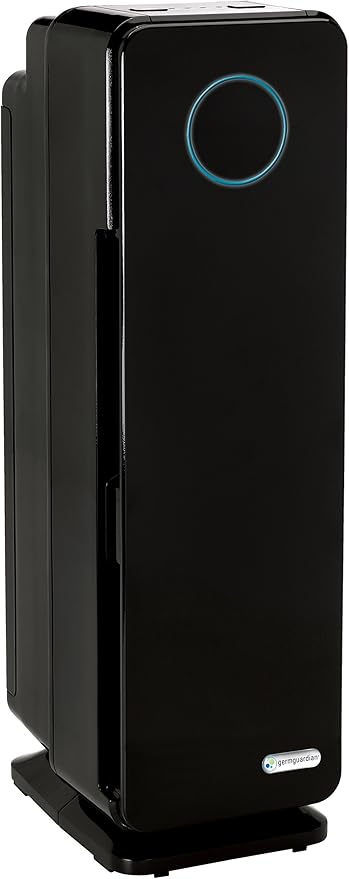 GermGuardian Air Purifier for Home with HEPA Pure Filter, for Wildfire Smoke, Pet Dander, Pollen, Odors, Large Rooms Up To 870 Sq. Ft., Removes 99.97% Pollutants, UV-C Light, 28", AC5350W, White