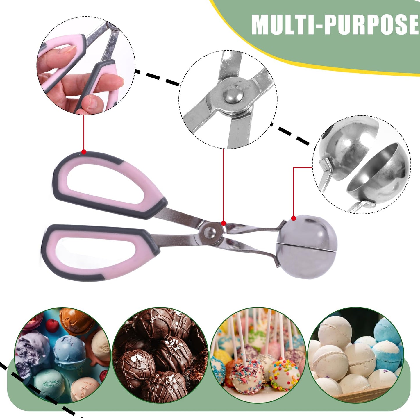 Cake Pop Kit Including 200 pcs 6 inch Lollipop Sticks and 200 Clear Wrappers, 35 Hole Clear Acrylic Display Stand, Metal Baller Scoop, Culinary Decorating Scooper, 200 pcsTwist Ties