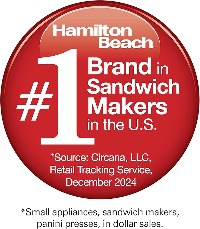 Hamilton Beach Breakfast Sandwich Maker with Egg Cooker Ring, Customize Ingredients, Perfect for English Muffins, Croissants, Mini Waffles, Perfect White Elephant Gifts, Mint (25482)