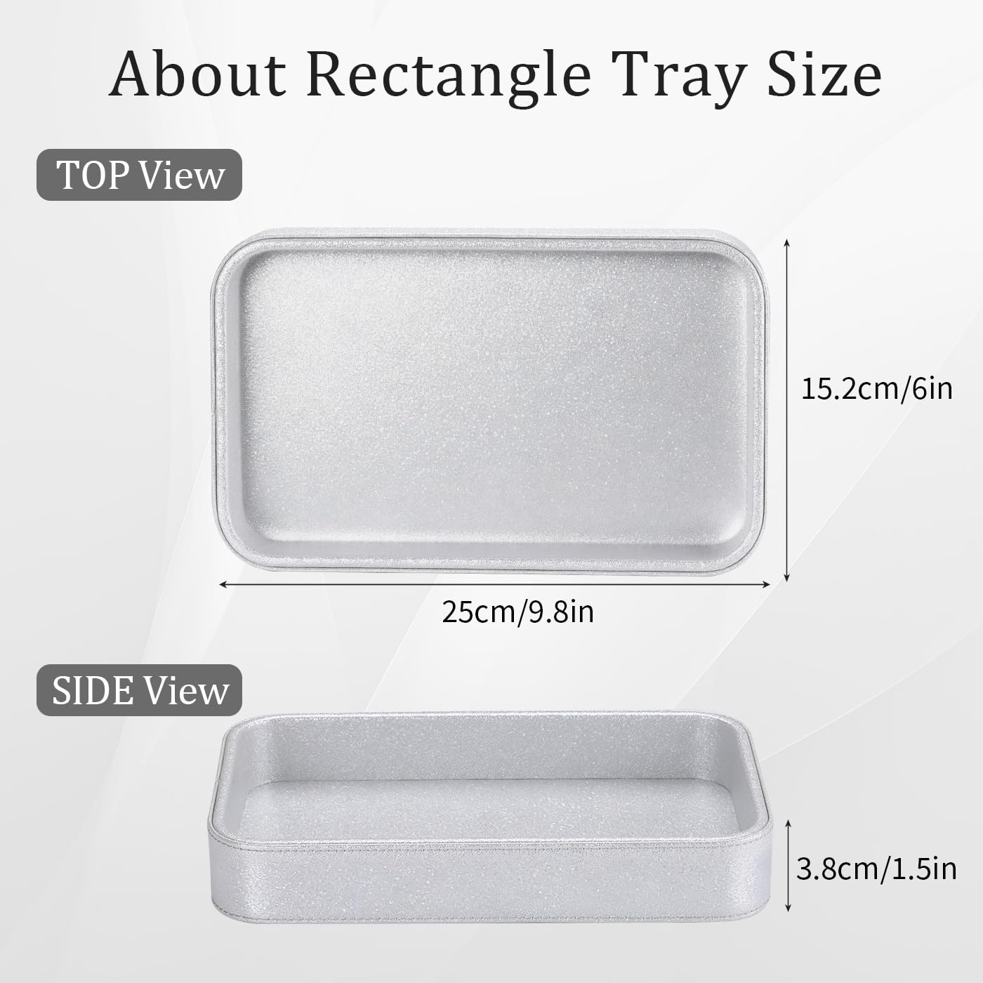 GORESE PU Leather Valet Tray, Nightstand Organizer Tray for Cologne, Watch, Key Bowl & Daily Essentials, Silver EDC Jewelry Tray for Desk Organization, Modern Gift for Him or Her