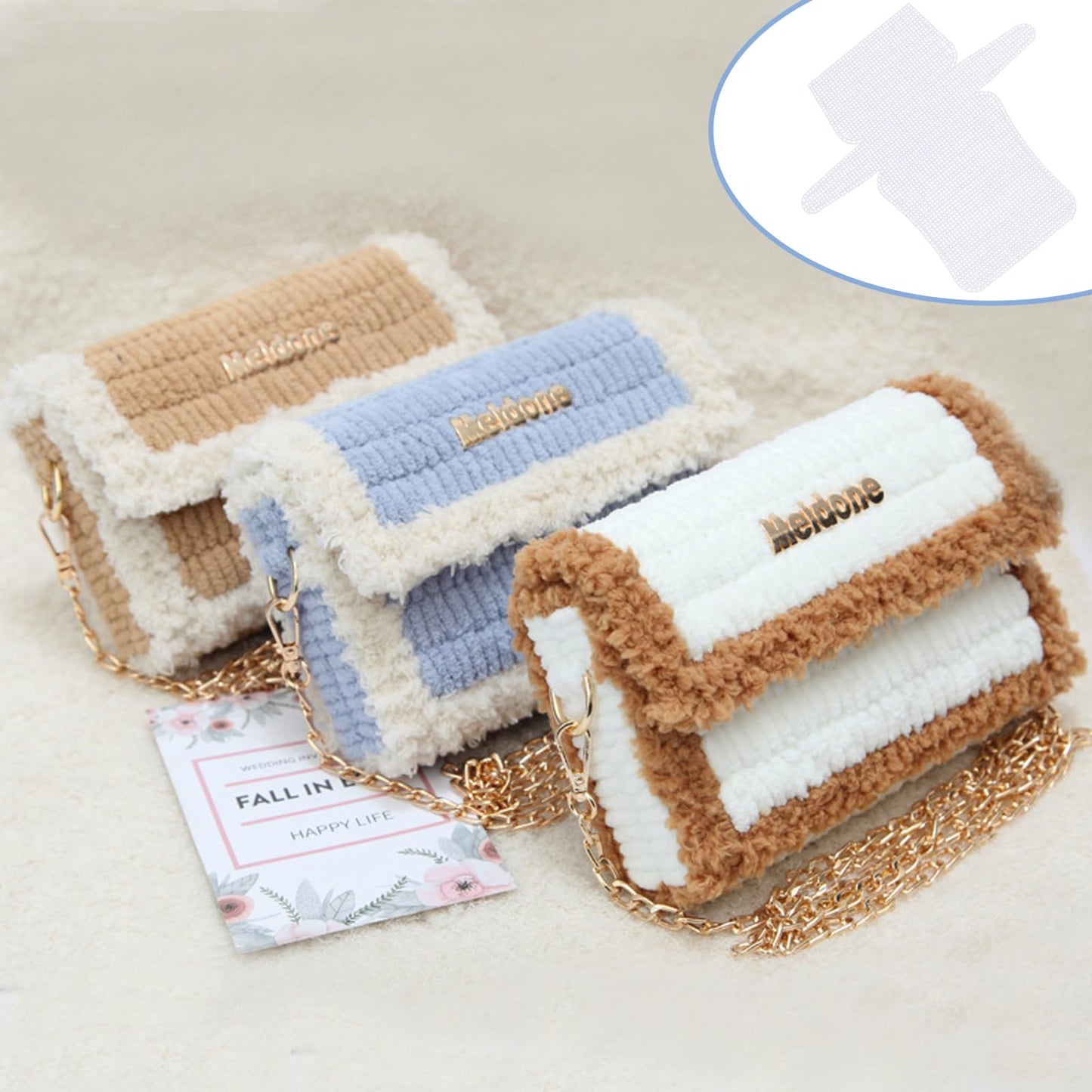 TTFdacai 6 Pcs DIY Plastic Mesh Canvas Sheets, Blank Needlepoint Canvas Craft Kit, Handbag to Weave mesh Canvas Supplies for DIY Sewing Crochet Bag Craft Yarn Making