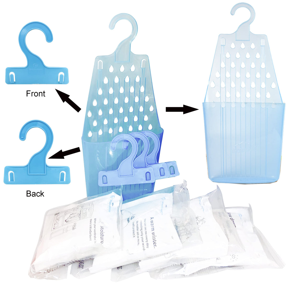Moisture Absorber Packets with Plastic Case & Hook (4 Count)