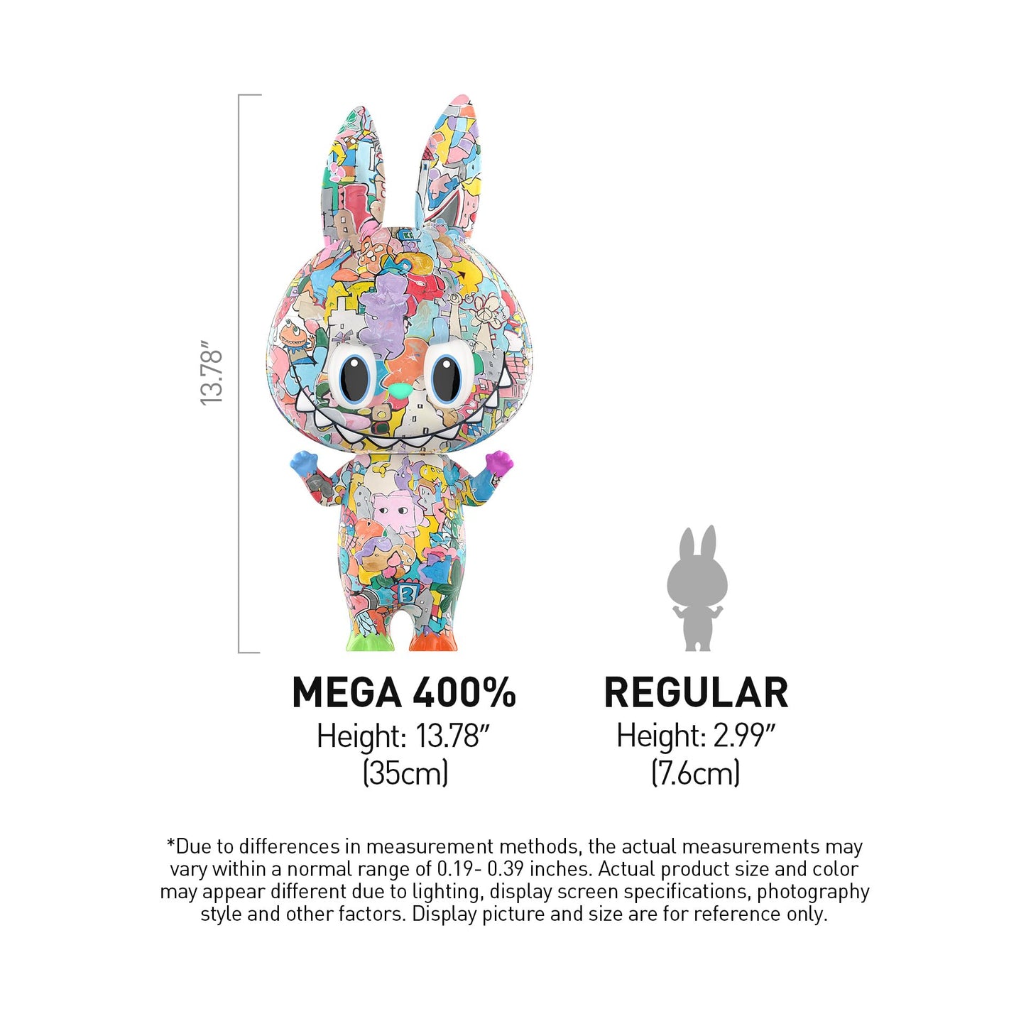 POP MART MEGA LABUBU 400% Tenth Anniversary, 13.78 inches Height, Toys for Modern Home Decor, Collectible Toy Set for Desk Accessories