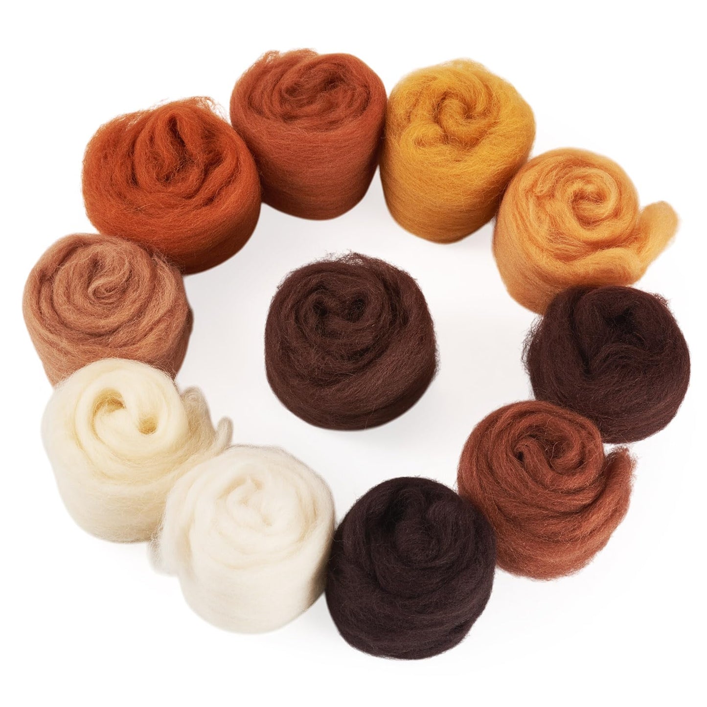 Bestewelry 1.94oz Wool Roving Yarn Autumn Theme Needle Felting Wool 10 Styles Soft Spinning Felting Supplies for DIY Crafts Felt Blending Weaving Hand Spinning