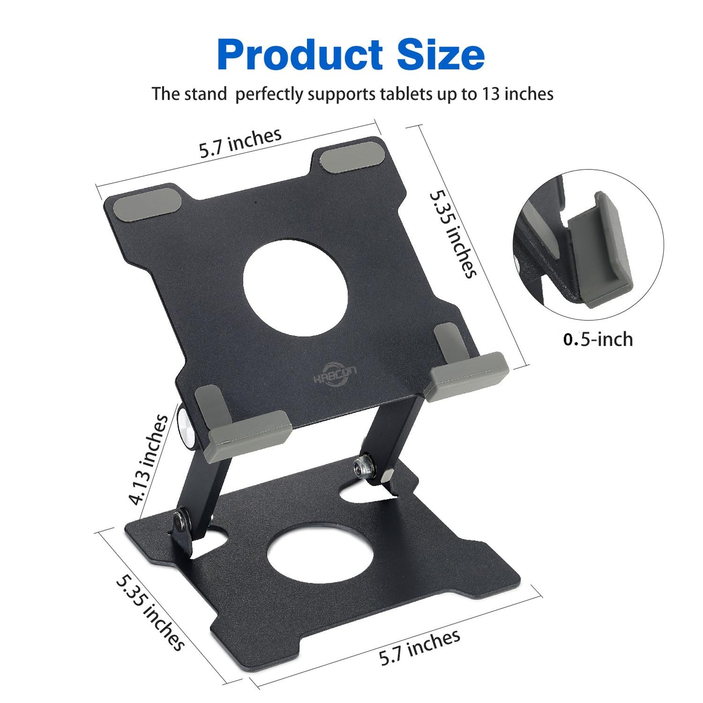 KABCON Tablet Stand,Tablet Holder for iPad,Adjustable Portable Multi Angle Desktop Stand Compatible with iPad Pro 9.7 10.5 12.9 Air Mini 1-4,Galaxy Tabs,Surface Pro Tablets,Kindle,E-Reader,Nexus