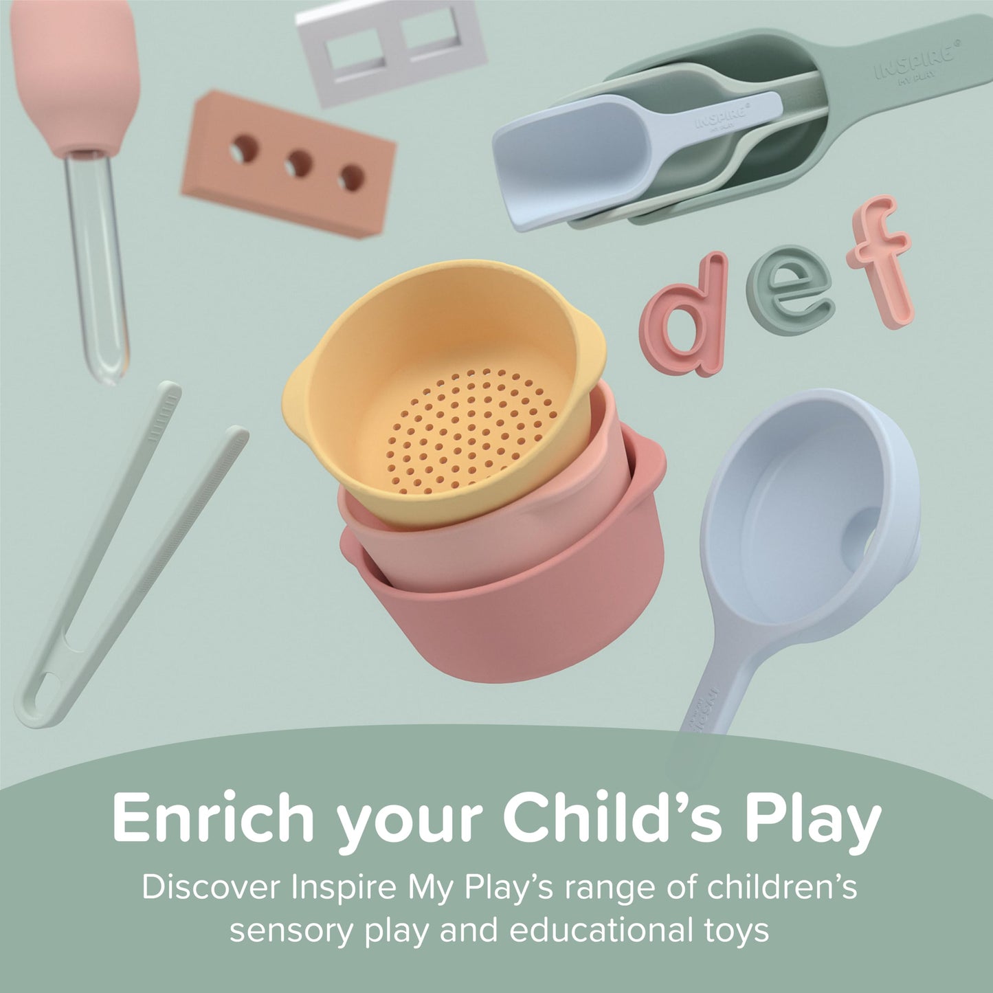 Inspire My Play Blue Sensory Bin Accessories Start Kit - Sensory Bin Toys - Messy Play Tools