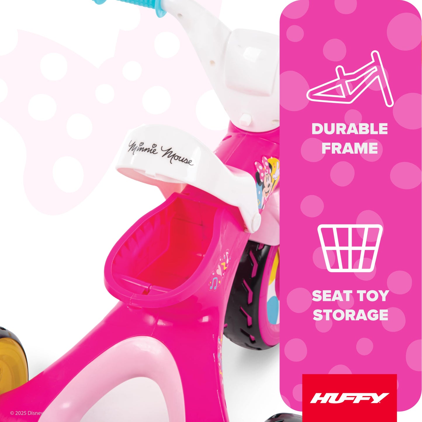 Huffy Disney Minnie Mouse Light Up Kids' Trike, Ideal for Ages 3+, Minnie Mouse Graphics, Colorful and Playful Design, Simple Coaster Brake, Sturdy and Durable, Safe for Toddlers, Girl's