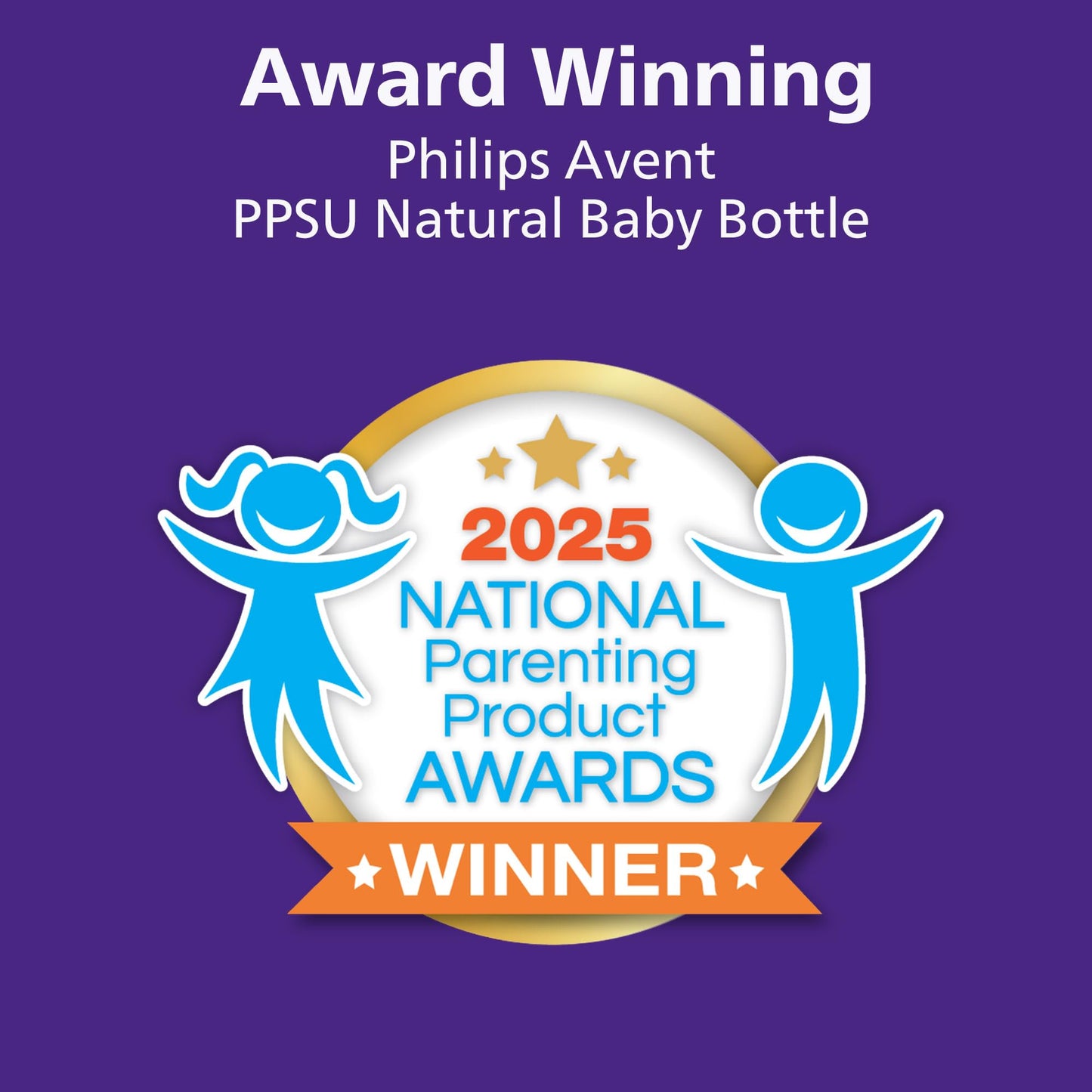 Philips Avent PPSU Natural Baby Bottles - with Medium Flow Nipples (Flow 3), 9oz, 2-Pack, SCY943/12