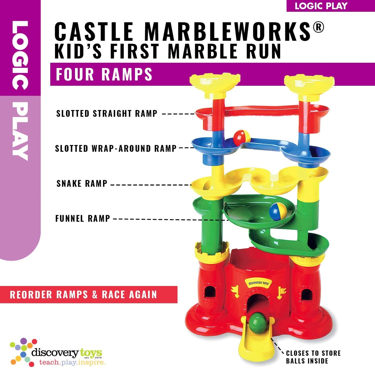 Discovery Toys Castle MARBLEWORKS® Marble Run | Kid-Powered Learning | STEM Educational Building Block Toy Learning & Childhood Development 2 Years Old and Up
