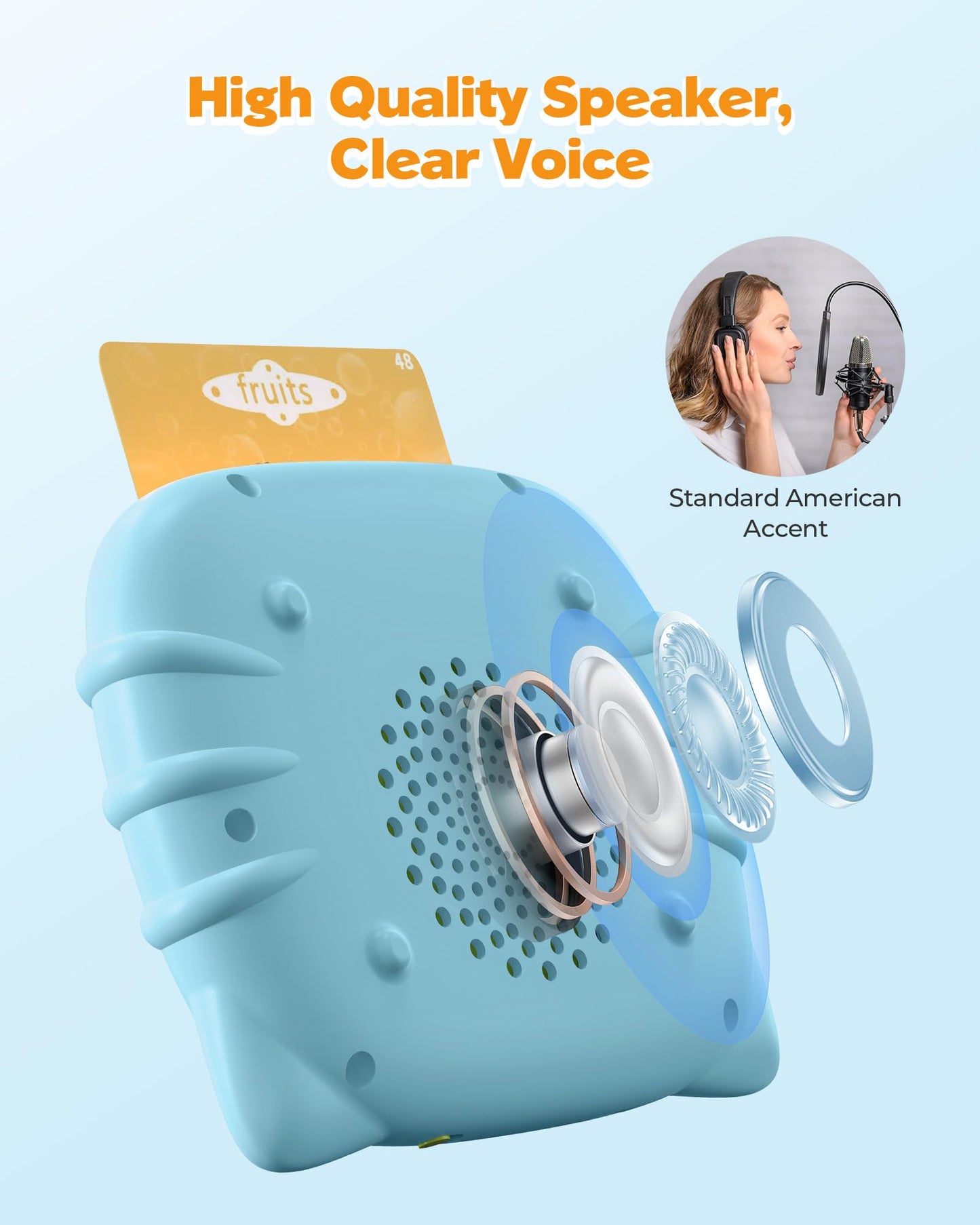 Airbition Talking Flash Cards for Toddlers 1 2 3 4 Year Olds, Montessori Language Learning with 224 Words, Pocket Speech Therapy Tools, and Speech Development Educational Playthings for Children