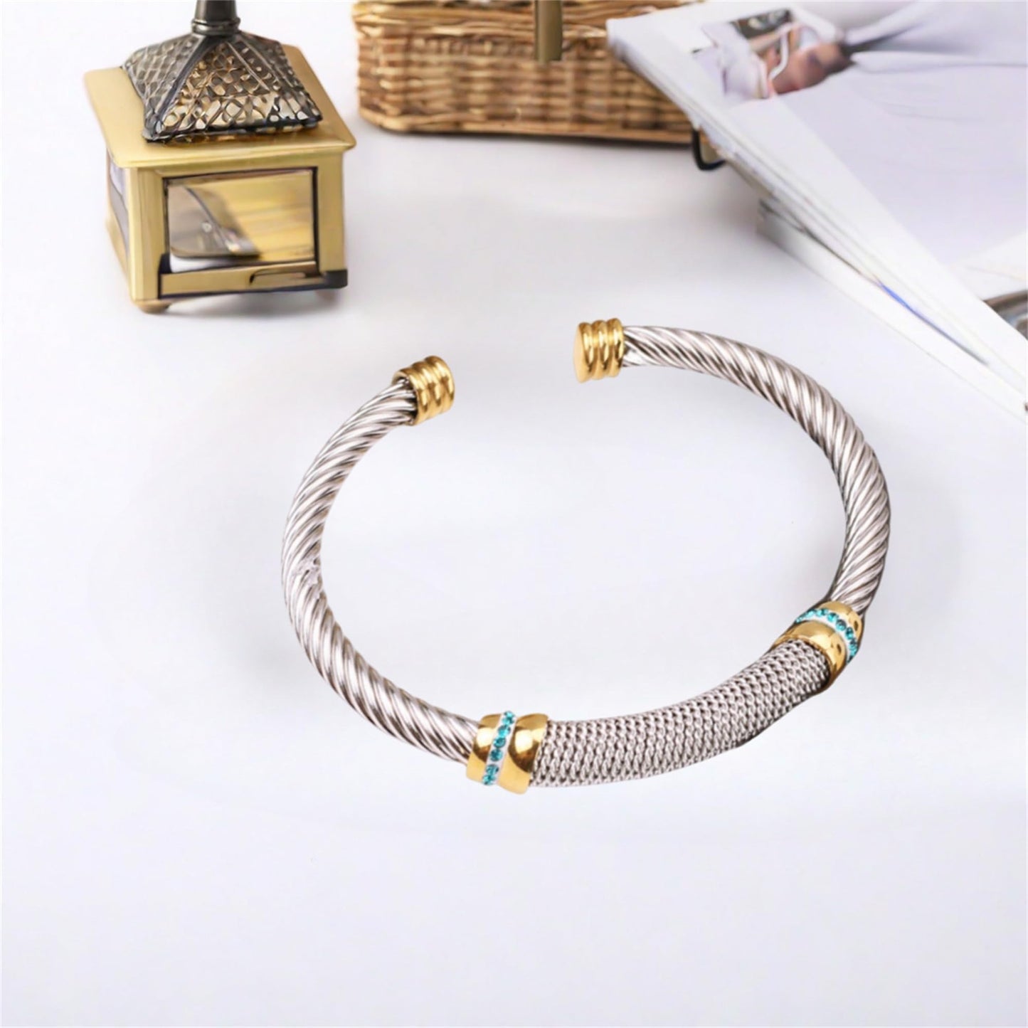 925 Sterling Silver Bracelet for Women Silver Cuff Bangles for Men CZ Bangle Bracelet Twisted Cable Wire Bracelet Adjustable Open Cuff Bangle Bracelet Minimalst Bracelets Jewelry Gift for Him Her