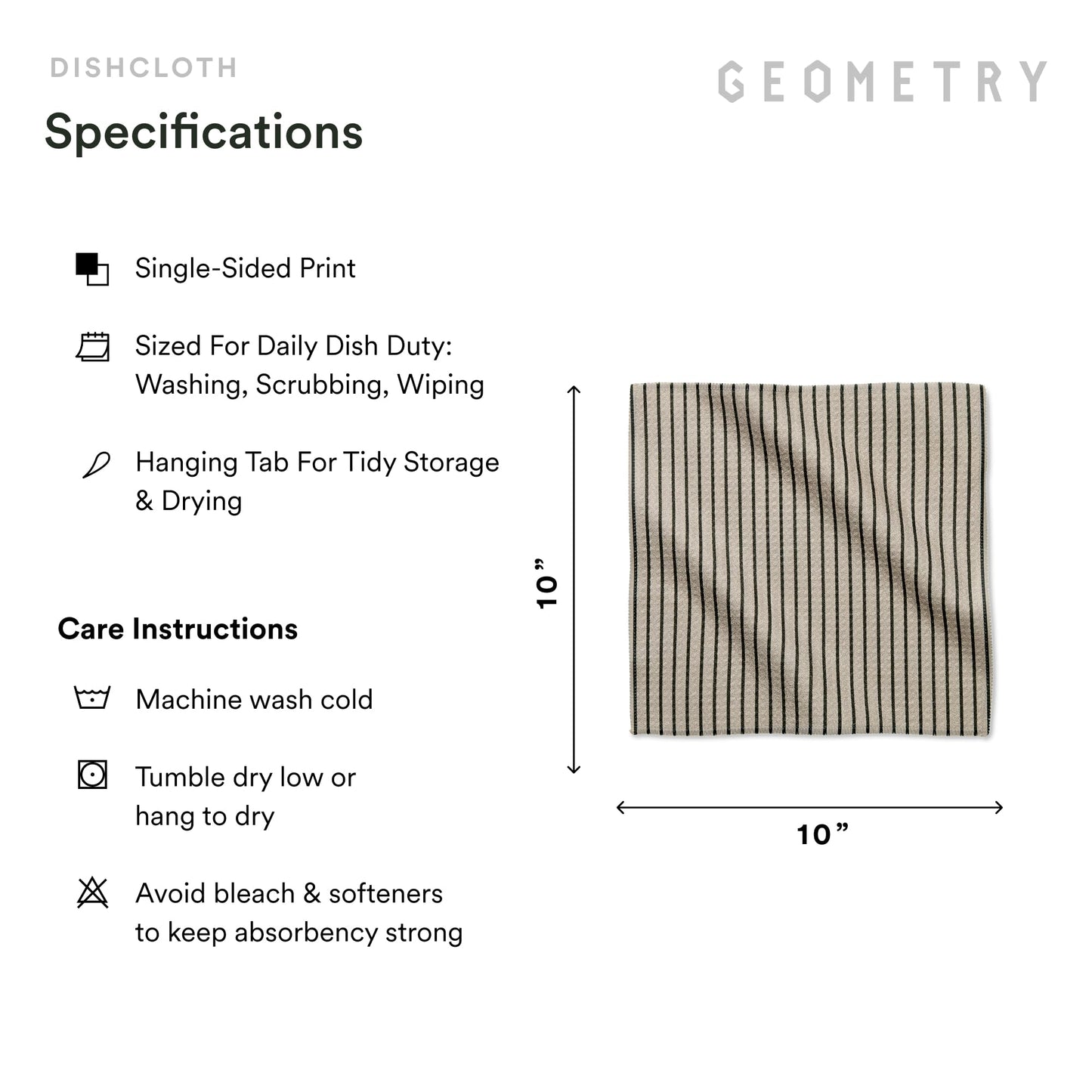 GEOMETRY Dishcloth – Evergreen Collection – Quick-Dry, Ultra-Absorbent, Reusable Microfiber Kitchen Towels for Drying & Cleaning - Pebble Play - 3 Pack