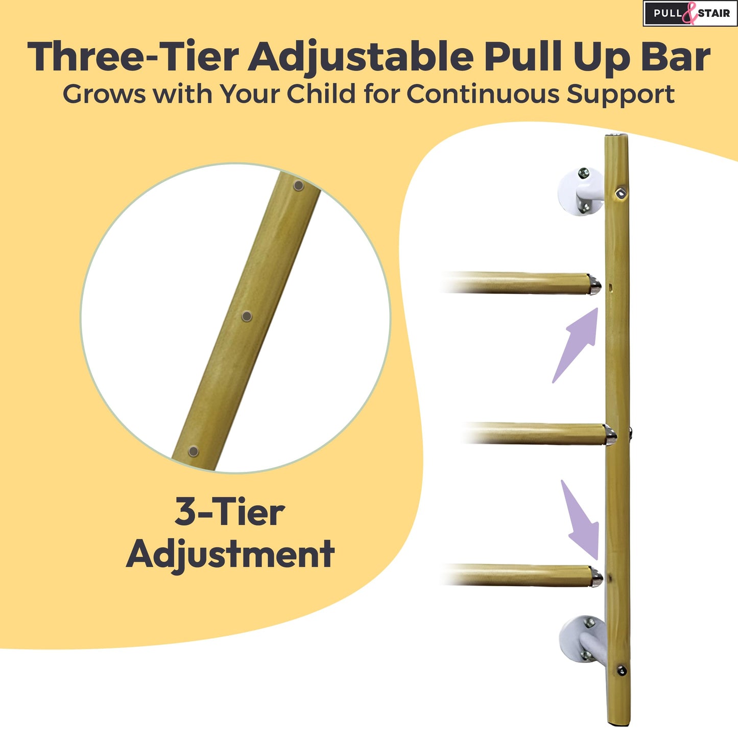 Montessori Coordination Mirror Set - Pull Up Bar and Mirror for Babies, Toddlers | Develop Motor Skills Self-Discovery | Hardware Included | Plexiglass Acrylic Safety & Powder Coated Steel Bar