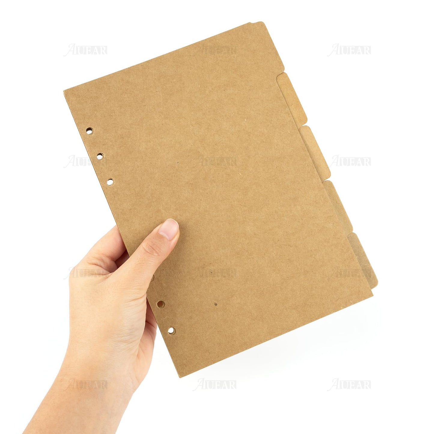 AUEAR, 3 Sets A5 Kraft Paper Divider 6 Holes Ring Index Page Tab Cards for Travel Diary Binder Notebooks Journal Plan