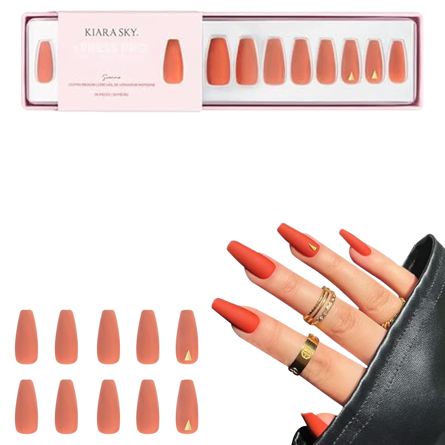 KIARA SKY PROFESSIONAL NAILS XPRESS PRO 100% ACRYLIC PRESS ON NAILS (Sienna)