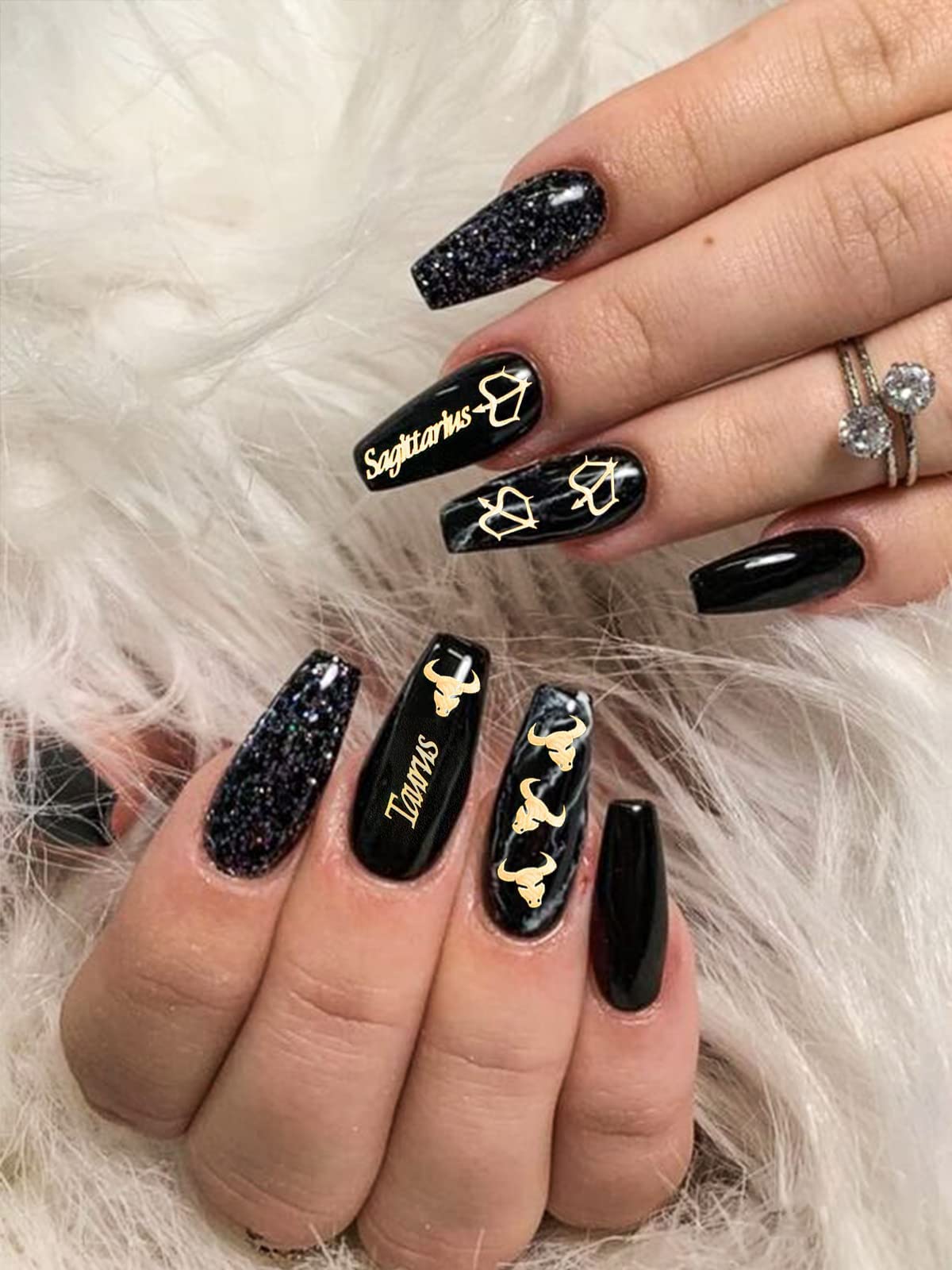EBANKU 2 Boxes Zodiac Nail Charm, 3D Gold Twelve Constellation Charms for Nail Art, Alloy Nail Sequins Aquarius Nail Charms for Nail Art Decoration