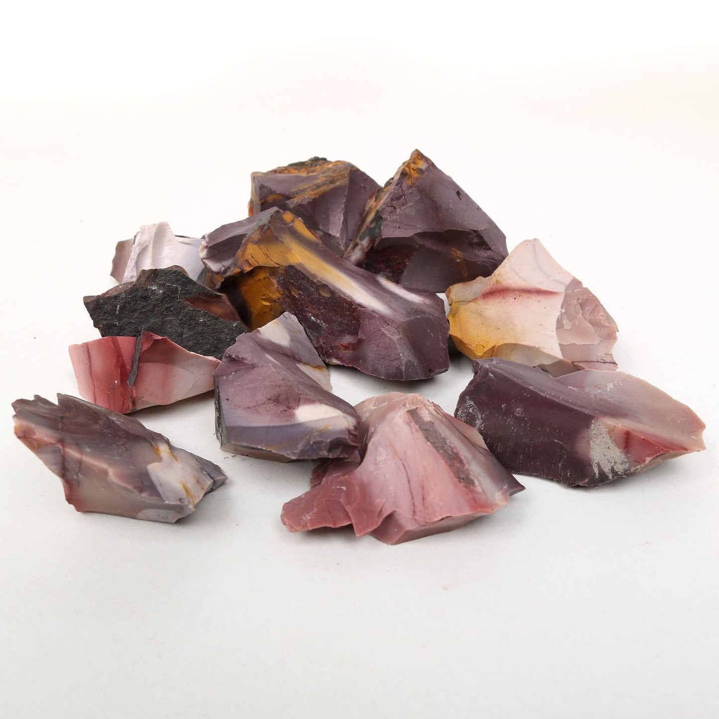 REAL-GEMS Natural Raw Healing Crystals Rough Stones for Tumbling, Cabbing, Polishing, Wire Wrapping, Wicca & Reiki Crystal Healing, Mix Gemstones,7 Chakra (Mookaite Jasper)