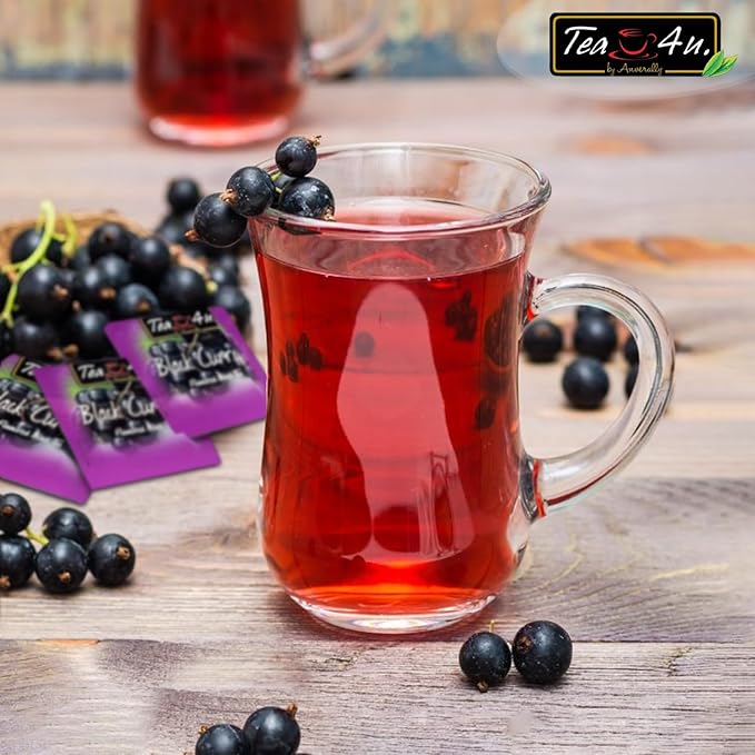 Tea4U Flavored Black Ceylon TeaBags (Black Currant) - Ideal Quality from Sri Lanka's Finest Leaves and Expertly Blended - 25 Count