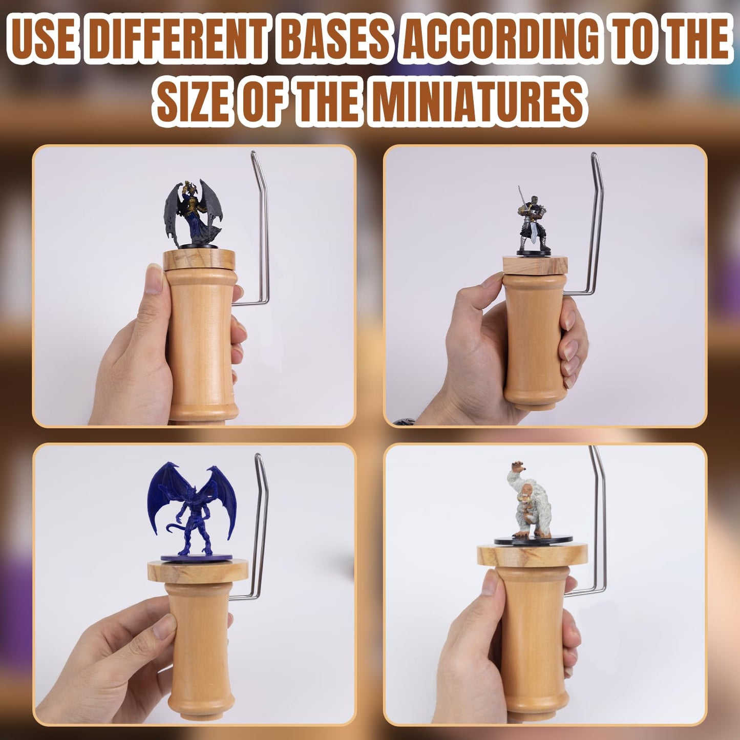 Miniature Painting Handle,Set:1 Panting Handle + 1 Caly + 6 PCS Bendable Alligator Clip Sticks + 1 Metal Box + 1 Carrying Storage,Detailing Panting,DND Miniatures, Scale Model, Fantasy Figuriness