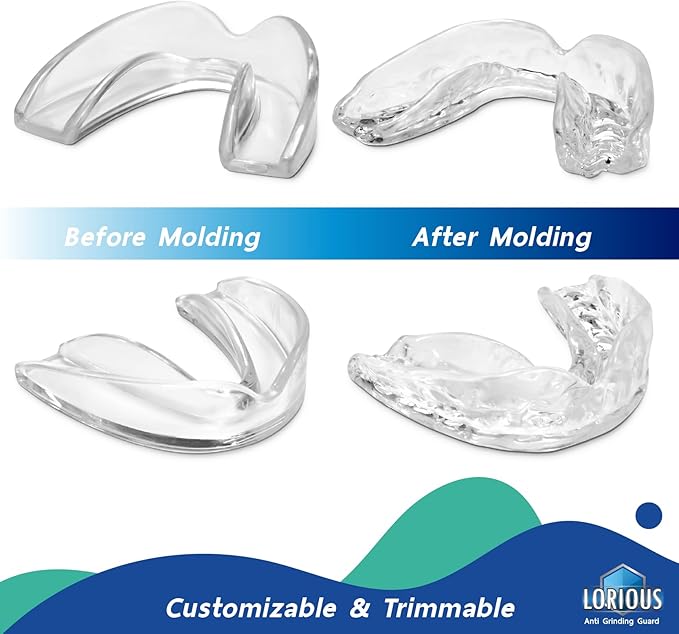 Moldable Mouth Guard for Teeth Grinding at Night Pack of 6 (2 Regular Size and 4 Small Size) for Kids and with Smaller Mouths, Custom-Fit Dental Bite Guards for Clenching and Nighttime Grinding