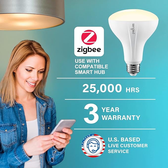 Sengled Zigbee BR30 Smart Bulb, Works with SmartThings and Echo with Built-in Hub, Voice Control with Alexa and Google Home, Hub Required, Dimmable Flood Light Bulb, Soft White 2700K, 2 Pack