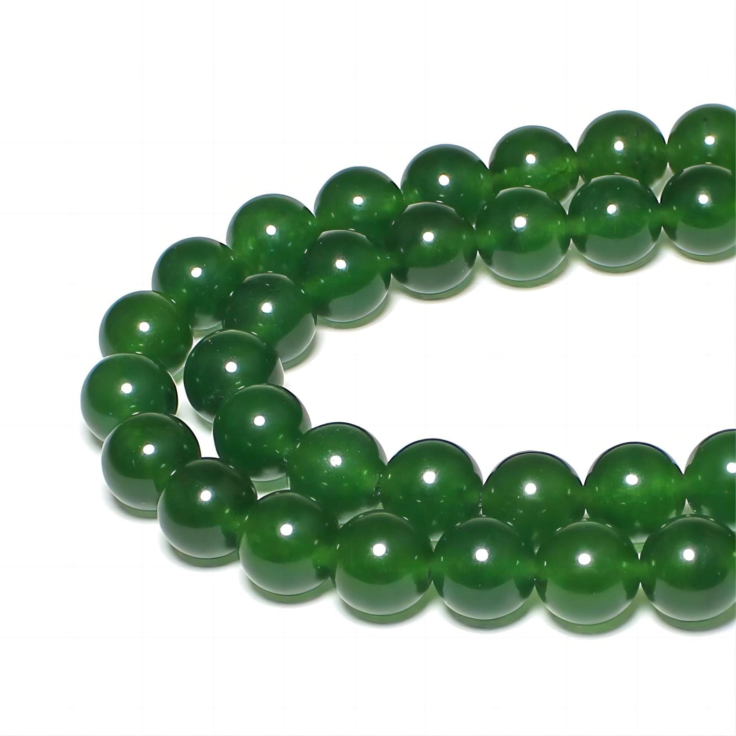 MJDCB Stone Beads 8mm 43pcs Round Blackish Green Jade Loose Gemstone Bead Charms for Jewelry Making Bracelet Necklace Earring Pendant