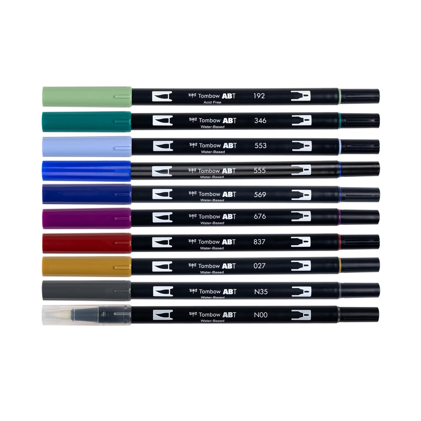 Tombow 56257 Dual Brush Pen Art Markers, Dragons, 10-Pack, Water-Based Ink, for Hand Lettering, Watercolor, Fine Art, Illustrations