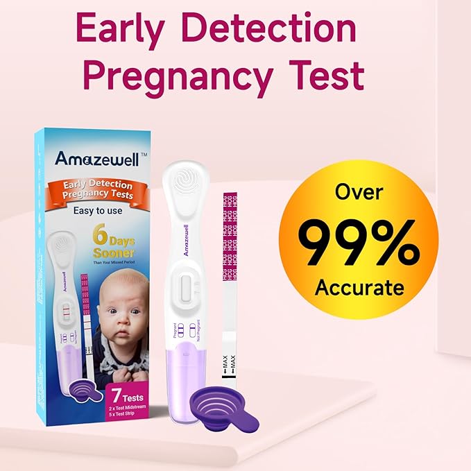 Urine Cups for Ovulation and Pregnancy Test, Reusable & Collapsible Pee Cups for Women Home Fertility Testing, Pregnancy Strips, Over 99% Accuracy (2 Early+5HCG+1 Urine Cup)
