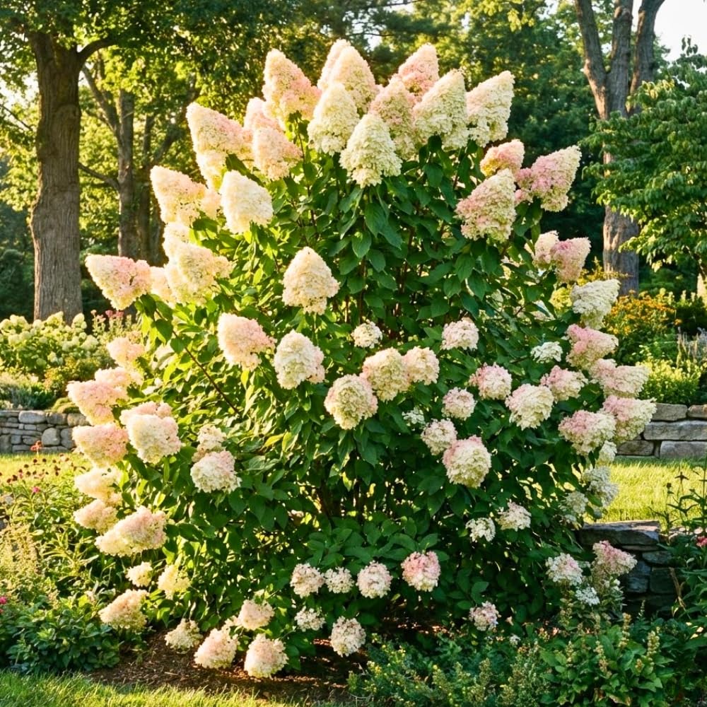 White Pink Hydrangea Plant Live Tree, Rare Color, 4" Pot, Perennial and Hardy Blooming Shrub for Garden Spring Planting