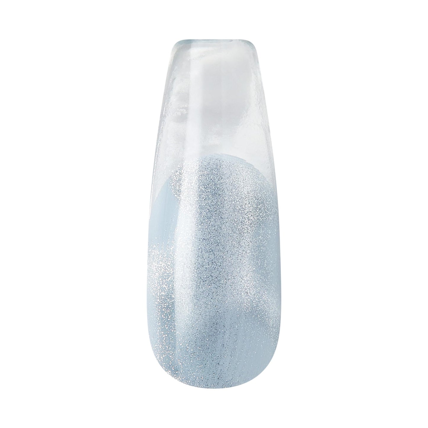 Kiss Glam, Press On Nails, Nail glue included, 'Seraphic', Blue, Long Size, Coffin Shape, Includes 32 Nails, 2g Glue, 1 Manicure Stick, 1 Mini File