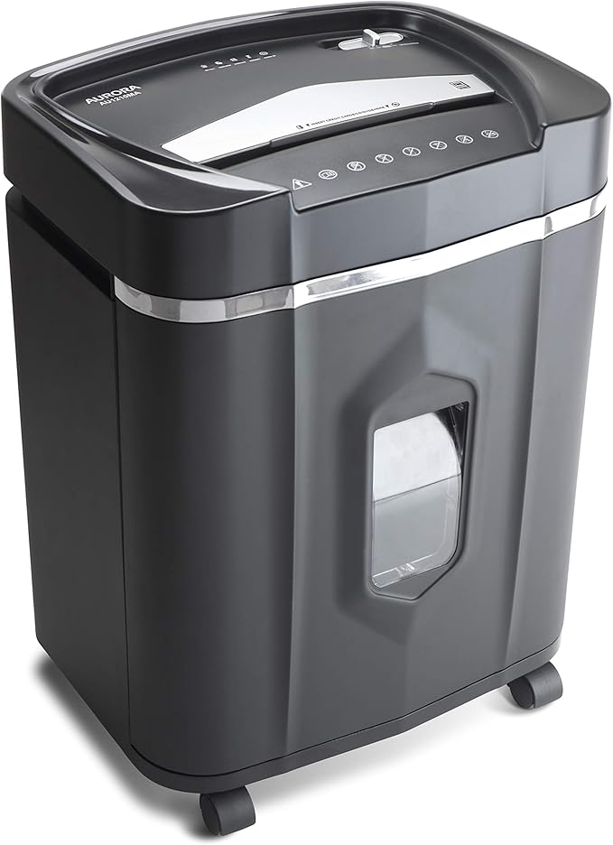 Aurora AU1210MA Professional Grade High Security 12-Sheet Micro-Cut Paper/CD and Credit Card/ 60 Minutes Continuous Run Time Shredder